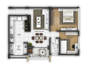 Apartamento Residencial Mozart - Uvaranas 2q