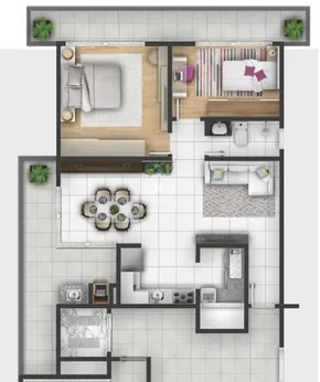 <strong>Apartamento Residencial Mérida - Oficinas 2Q</strong>