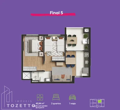 <strong>Apartamento 2 quartos-G Eleva You - Oficinas</strong>