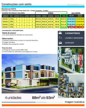 <strong>Conceito Imóveis vende Sobrado de 92,87m² no Campo Comprido</strong>