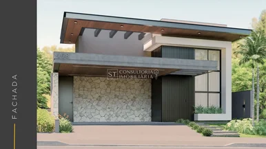 <strong>Imóvel: Casa em Condomínio com 3 suítes, 2 salas e 4 vagas -</strong>