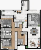 <strong>Apartamento à venda e locação, 3 Quartos, 1 Suite, 2 Vagas, </strong>