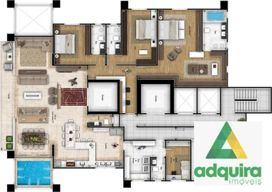 Apartamento à Venda 3 Quartos, 3 Suites, 3 Vagas, 629m², Oficinas