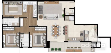 Apartamento à Venda 3 Quartos, 1 Suite, 2 Vagas, 136m², Estrela, Ponta Grossa - 